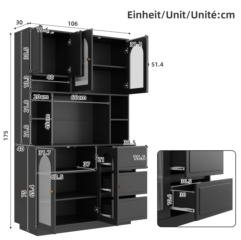 Credenza alta con ante ad arco e LED