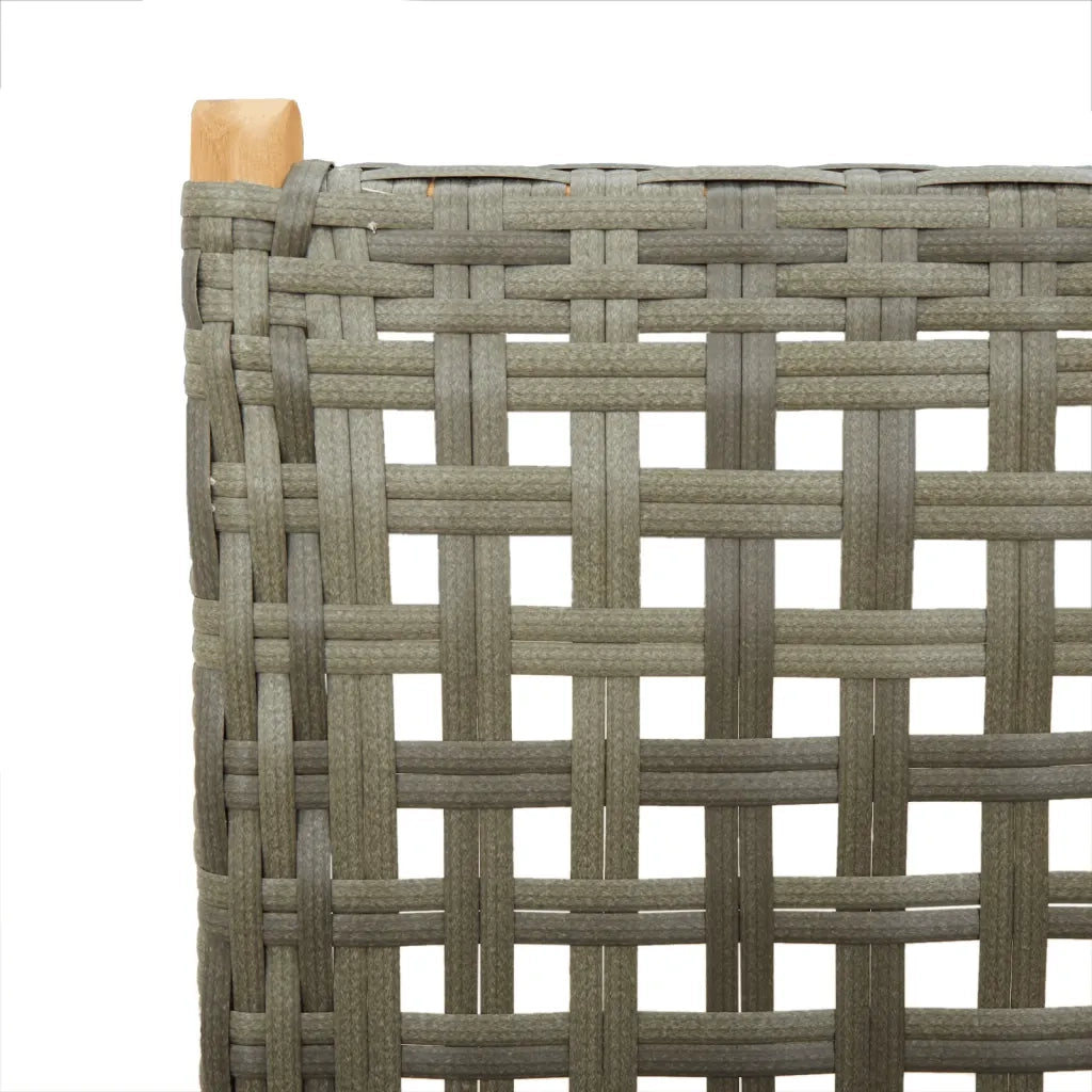 Sedie Giardino Reclinabili 4pz Grigie Polyrattan Legno Massello 3214523