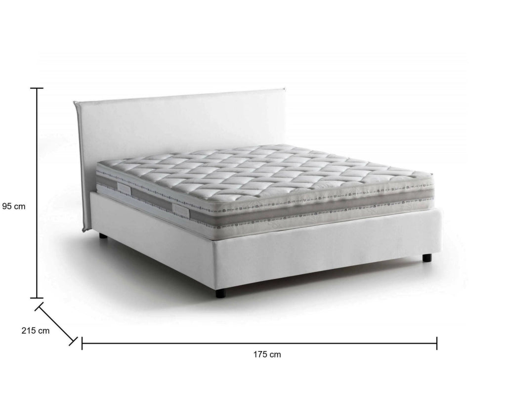 Letto Matrimoniale Ariadni, Letto Matrimoniale Materasso Incluso Made in Italy, Bianco