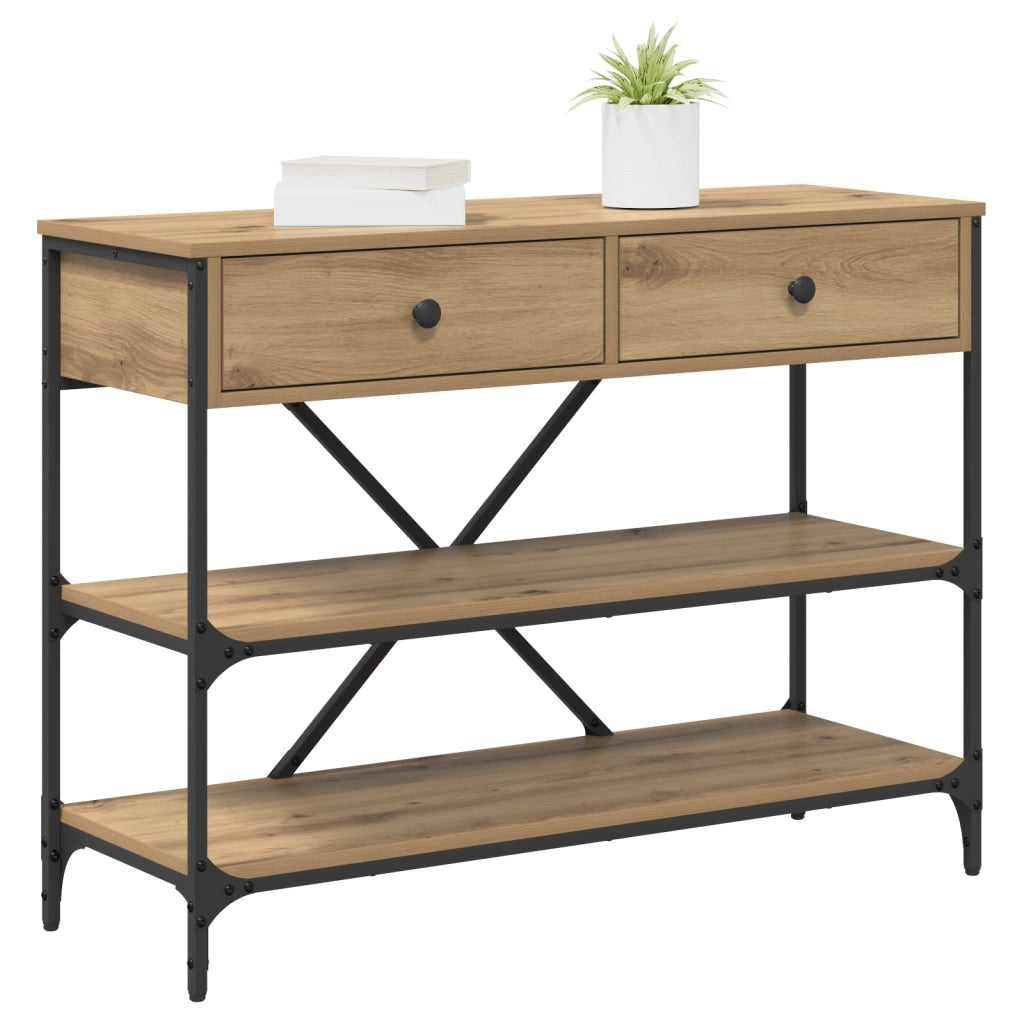 Tavolo Console Rovere Artigianale 100x34.5x75 cm Legno ingegnerizzato
