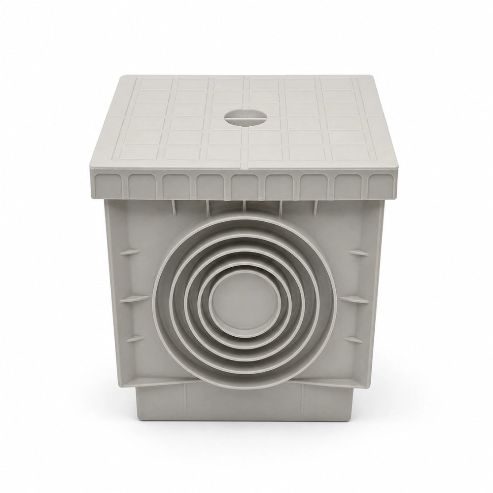 Fortunato pozzetto grigio per acqua piovana 200x200 mm con chiusino