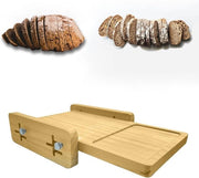 Broodsnijder Premium in Legno con Larghezza Adattabile per Tagli Precisi - Cucina e Panetteria a Casa - Incluso Guida per Coltello