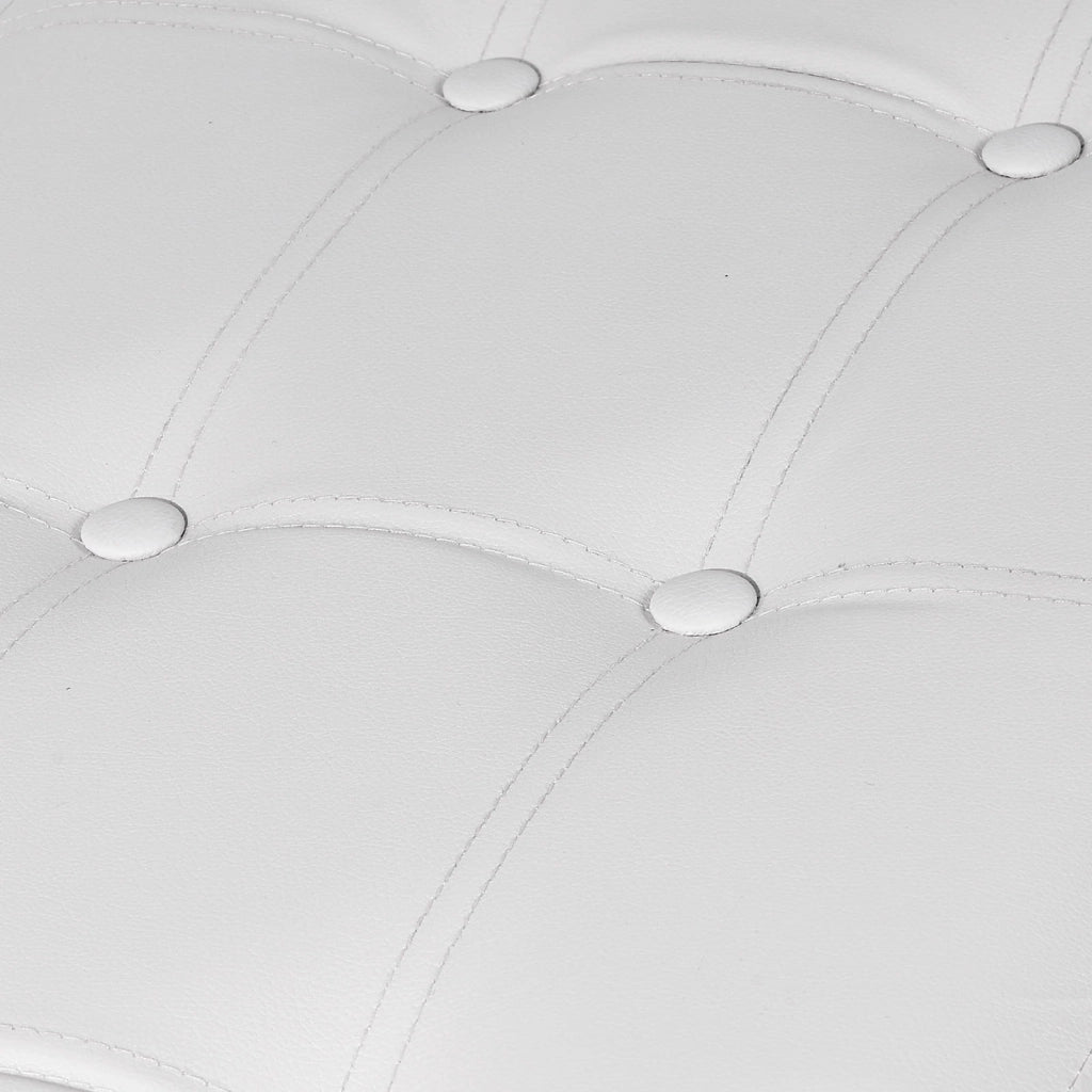 Pouf contenitore pieghevole Valora XXL in ecopelle bianca