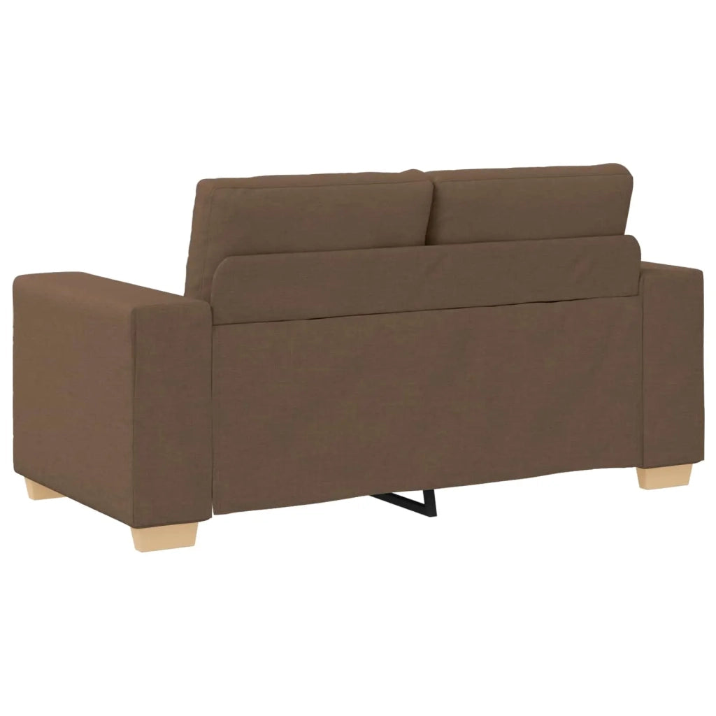 Divano 2 pcs Marrone Tessuto misto lino 3324714