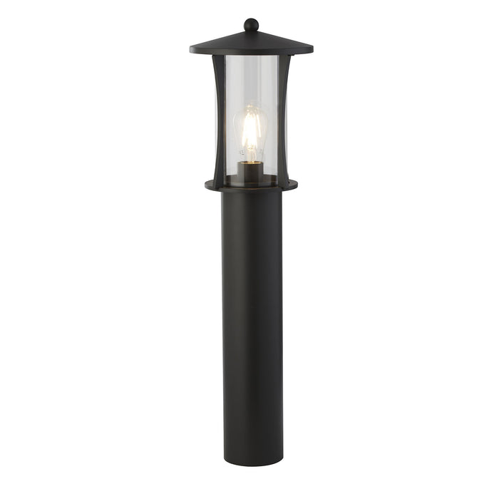 Lampione Rustico-Country Pagoda Alluminio Nero Vetro Trasparente 1 Luce E27