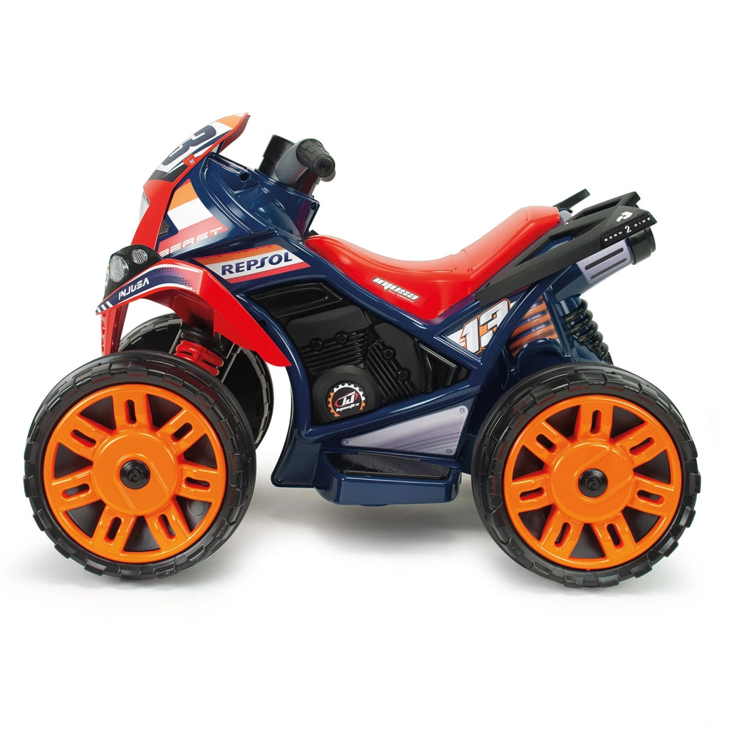 Quad Elettrico per Bambini 12V The Beast Repsol Fino a 6 km/h Rosso e Blu
