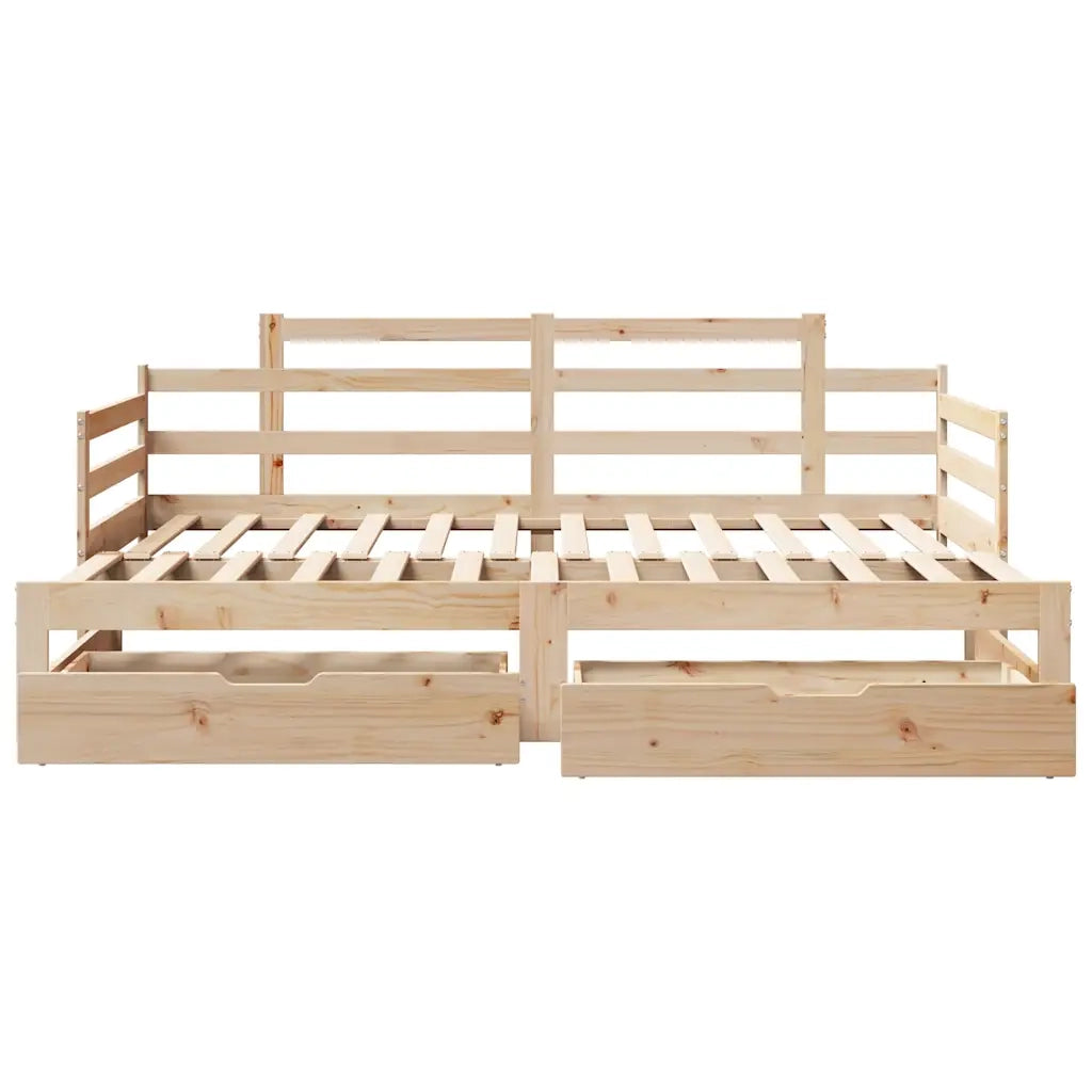 Divano Letto Estraibile con Cassetti senza Materasso 80x200 cm