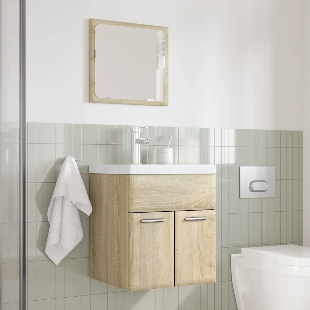vidaXL Set Mobili da Bagno 3 pz Rovere Sonoma in Legno Multistrato