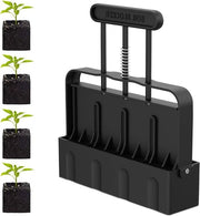 Pattina Terra Manuale per 4 Blocchi di Suolo 5 x 5 cm con Seeder e Guanti Stopper in Acciaio per la Trapiantazione delle Piante
