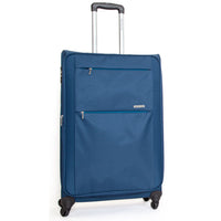 Trolley Valigia Grande Morbida in Poliestere 4 Ruote TSA Ravizzoni Acqua Blu