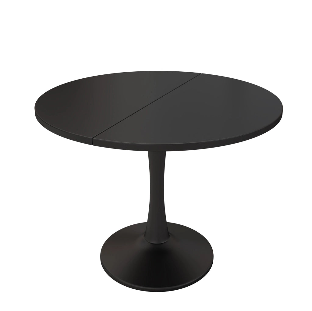 Tavolo da pranzo ovale estensibile 100/140x100x75 cm; MDF nero