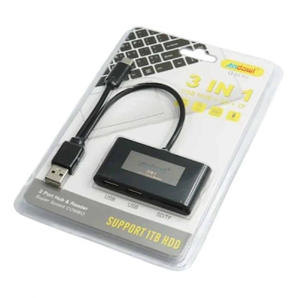 Trade Shop - Hub 2 In 1 Usb A/m + Type-c Con 4 Porte Usb Trasmissione Super Veloce Pc Q-jc89 -