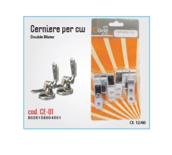 Ricambio cerniere copriwater tavoletta wc cromate