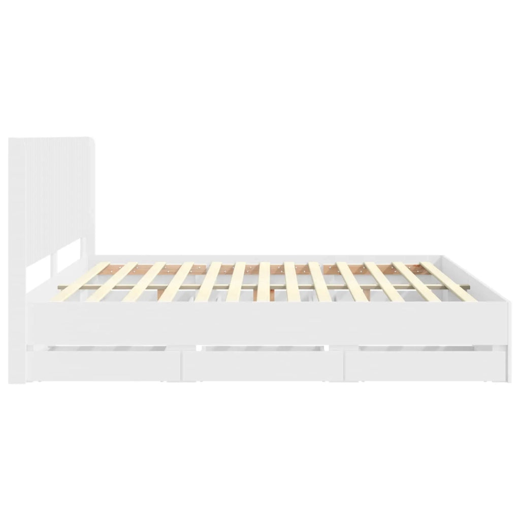 Struttura del letto con stoccaggio e testata Bianco 3413917