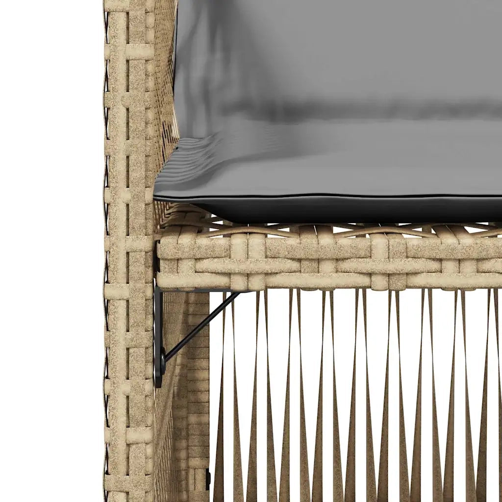 Sedie da Giardino con Cuscini 4 pz | Sedie da Esterno Beige Misto in Polyrattan