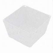 Trade Shop - Porta Oggetti In Tessuto Multiuso Organizer Bagno Cucina Bianco 20x20x13cm 79120 -