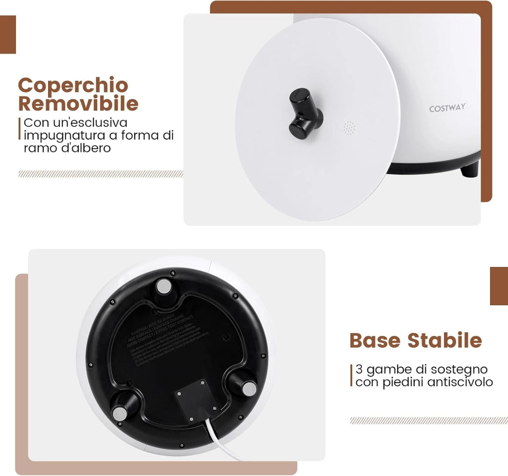COSTWAY 23L Secchio Riscaldatore di Asciugamani, Secchiello con Portadischi Profumato, 3 Livelli di Riscaldamento, Timer e Spegnimento Automatico (Nero)