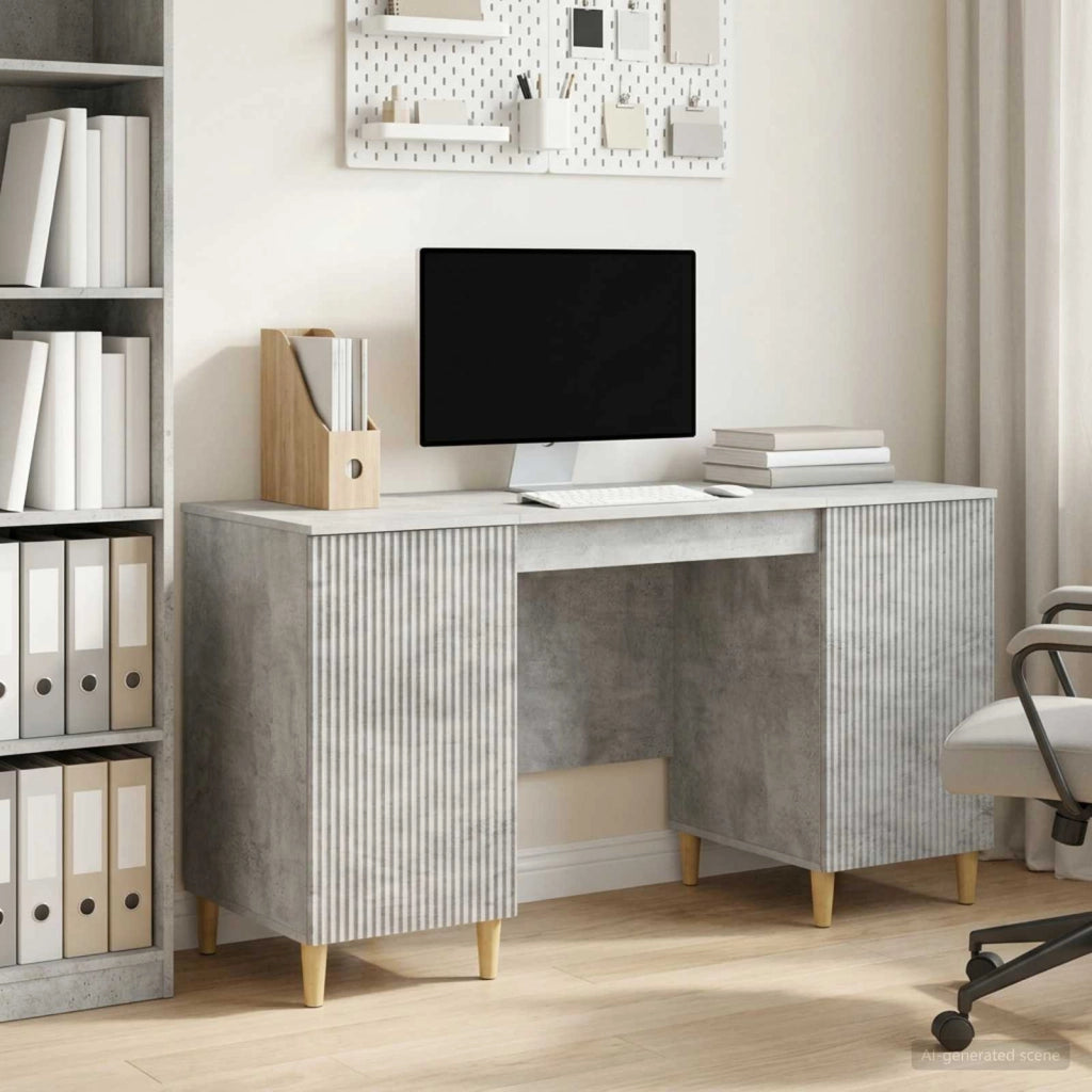 Scrivania con lo scaffale Grigio Cemento 142,5 x 50 x 75 cm 3414597