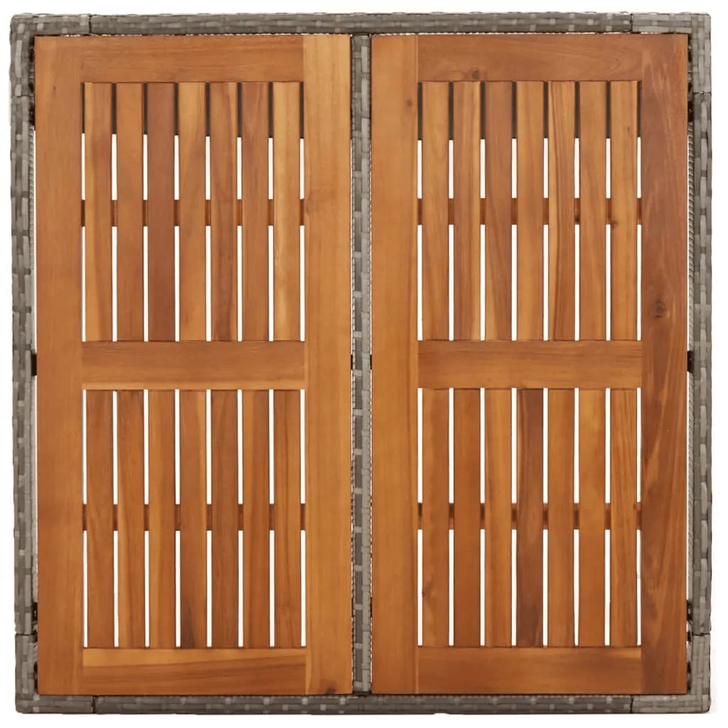 Set da Pranzo da Giardino 5 pz con Cuscini in Polyrattan Grigio