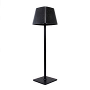 LAMAPADA DA TAVOLO LED RICARICABILE CON PARALUME QUADRATO PLISSETTATO GRIGIO - 3 TEMPERATURE COLORE ENERGIA SOLARE E USB DIMMERABILE