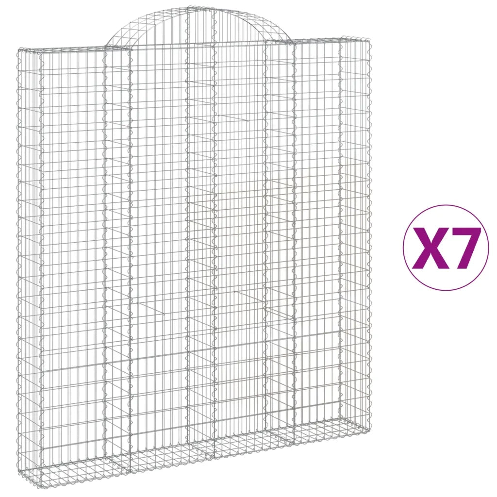 Cesti Gabbioni ad Arco 7 pz 200x30x220/240 cm Ferro Zincato 3146241