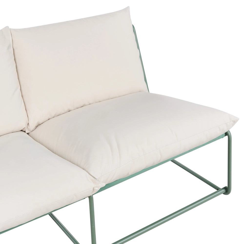 Divano basso oversize in metallo con cuscini schienale e seduta Arredamento da interno ed esterno senza braccioli da giardino verde