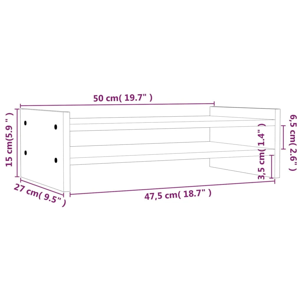 Supporto per monitor 50 x 27 x 15 cm in legno massello di pino 02_0004423