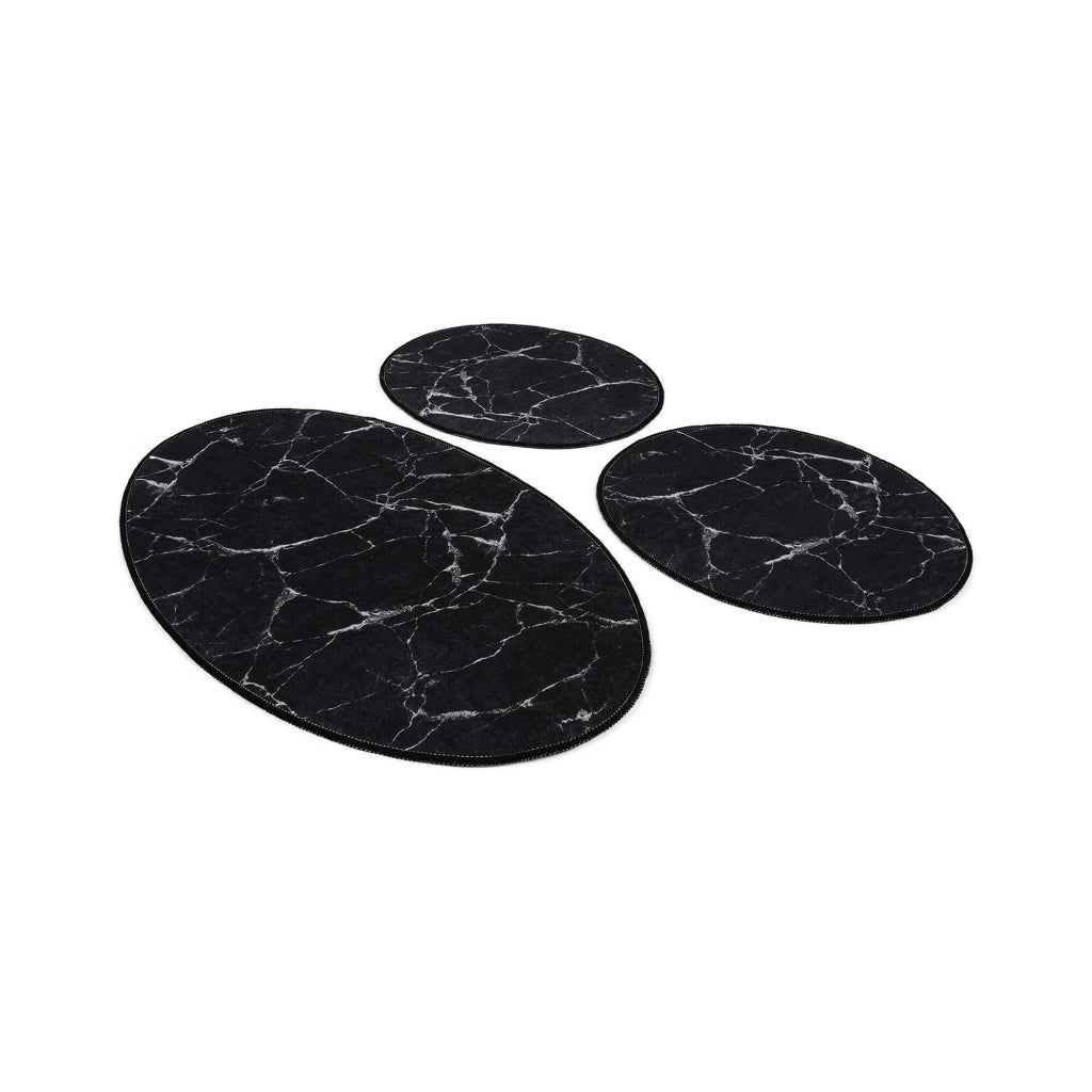Tuscaloosa, Tappeto da Bagno Lavabile in Lavatrice, 60x100 cm Nero