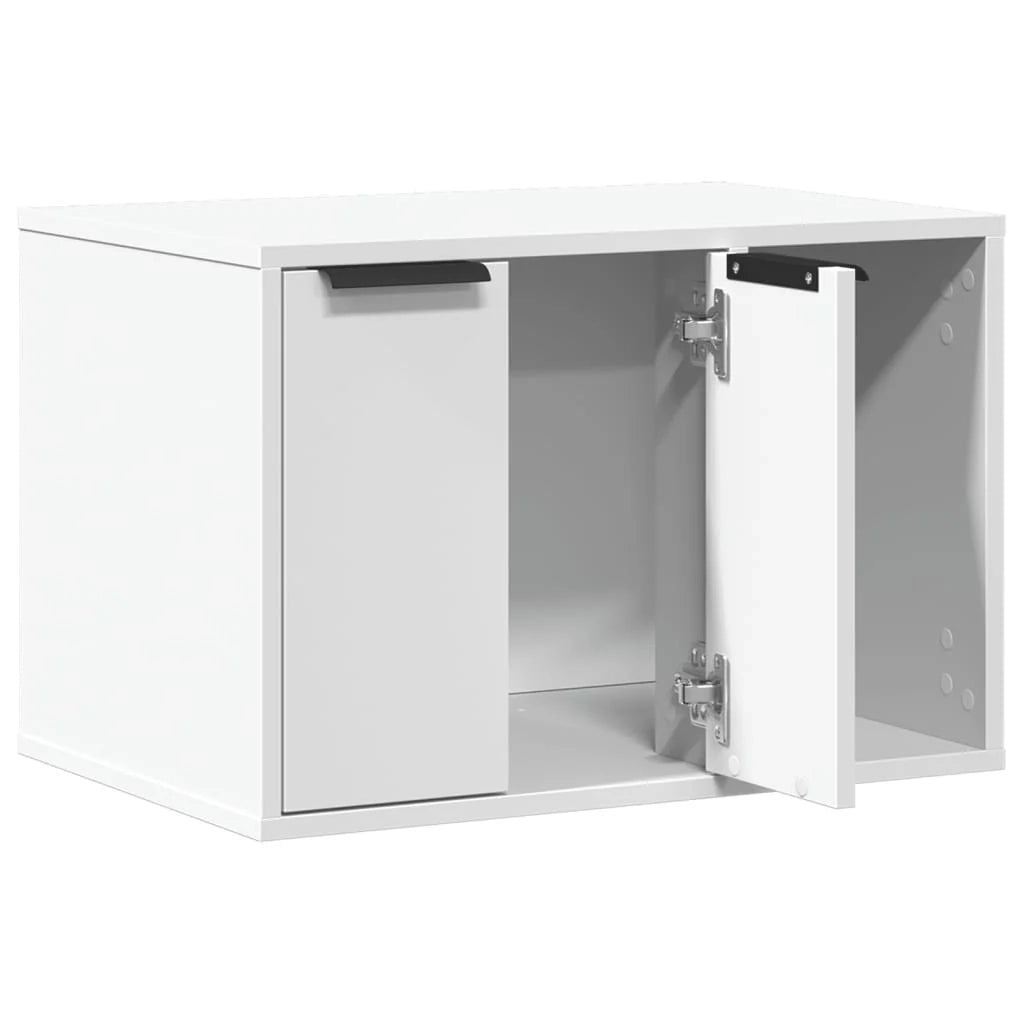 Mobiletto per lettiera per gatti in legno ingegnerizzato bianco 02_0043312