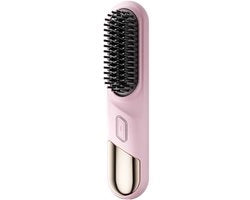 Stilella per Capelli Portatile Senza Fili - Miniatura da Viaggio - Superficie Ceramica - Design Anti-Marcatura (Rosso)
