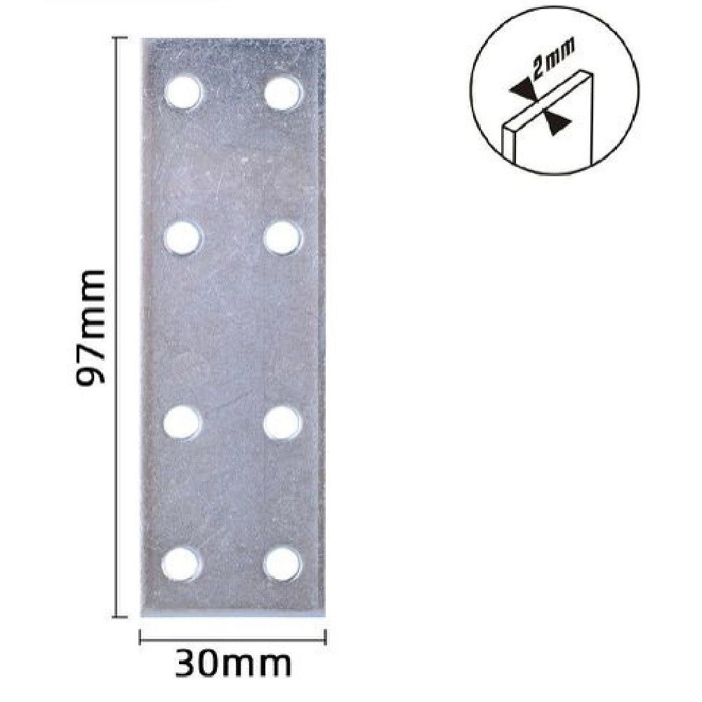 Trade Shop - Set 4pz Lastrine Lastrina Piastra Di Giunzione 97x30x2 Mm Con Viti Mobili 57139 -