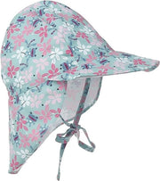 Cappello per bambini, ombrello per bambini, cappello con protezione per il collo e strisce per bambini, cappello flapper, cappello per il mare con protezione UV (S: adatto per misura di capo 48-54 cm)
