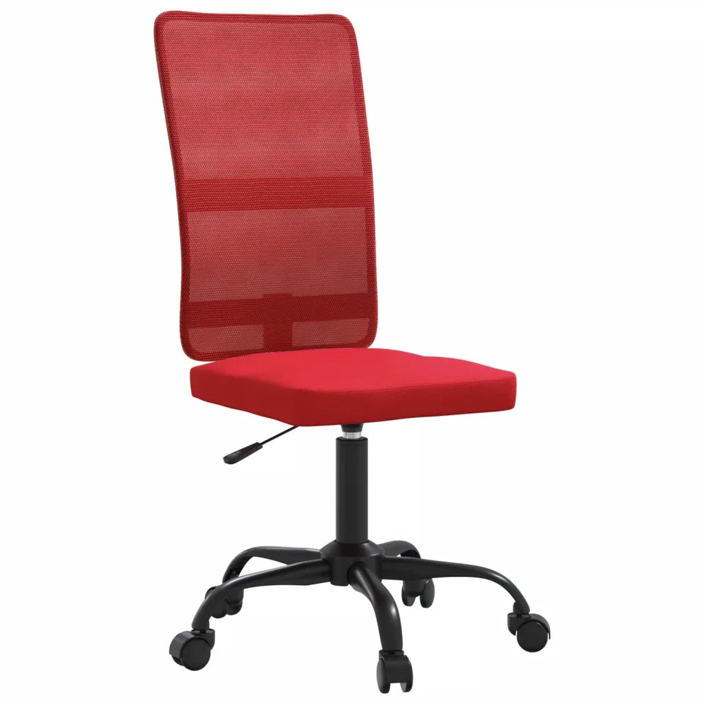 Sedia da Ufficio Altezza Regolabile Rosso Vino Tessuto a Rete 353012