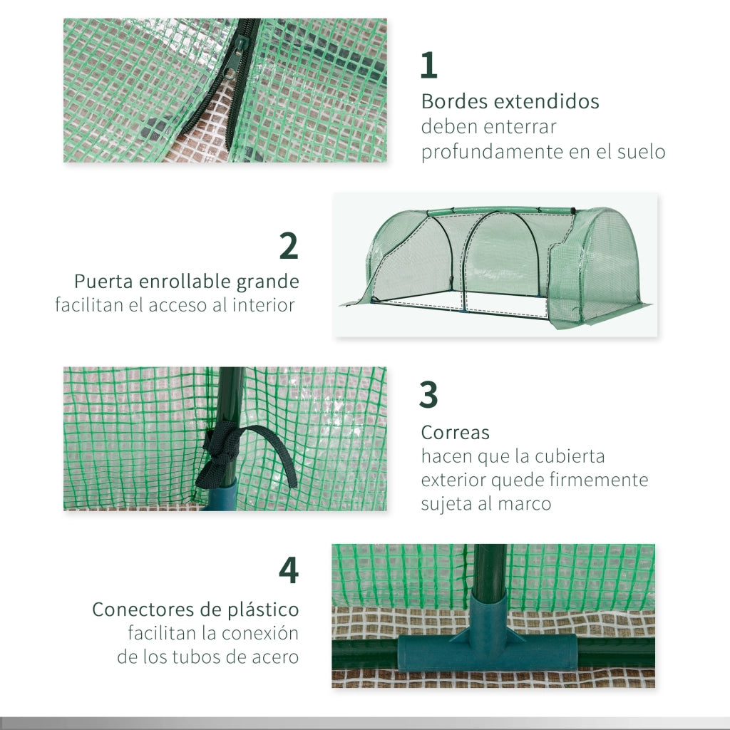 Mini Serra da Giardino ¨C zephmum ¨C Verde 200x100x80 cm