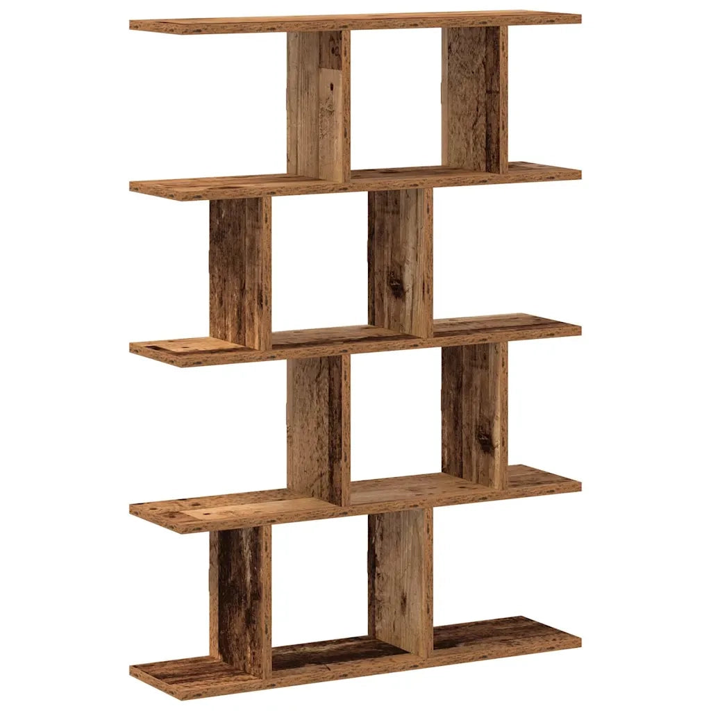 Mensola a Muro a Cubo 12 Scomparti in Truciolato Legno Antico 860020