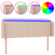 Testiera | Testata Cappuccino a LED 147x16x78/88 cm in Similpelle