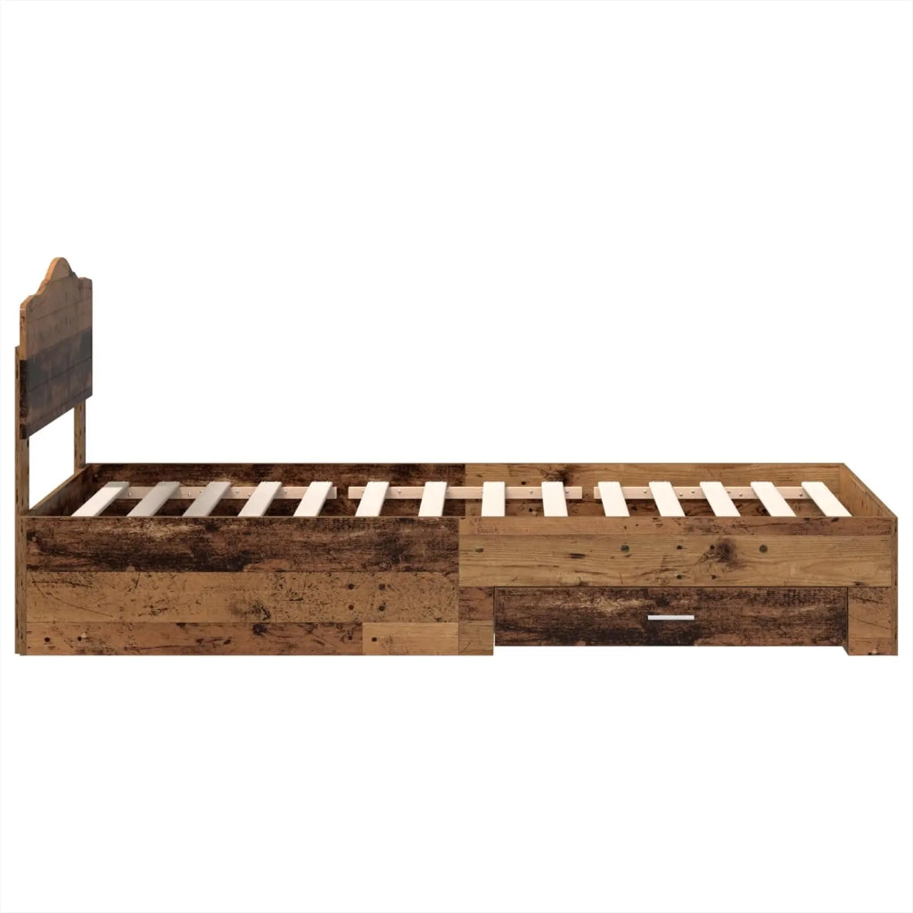 Struttura del letto Legno vecchio 90 x 200 cm Legno multistrato