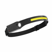 LAMPADA FRONTALE LED COB IN SILICONE, RICARICABILE USB, 7 MODI DI ILLUMINAZIONE