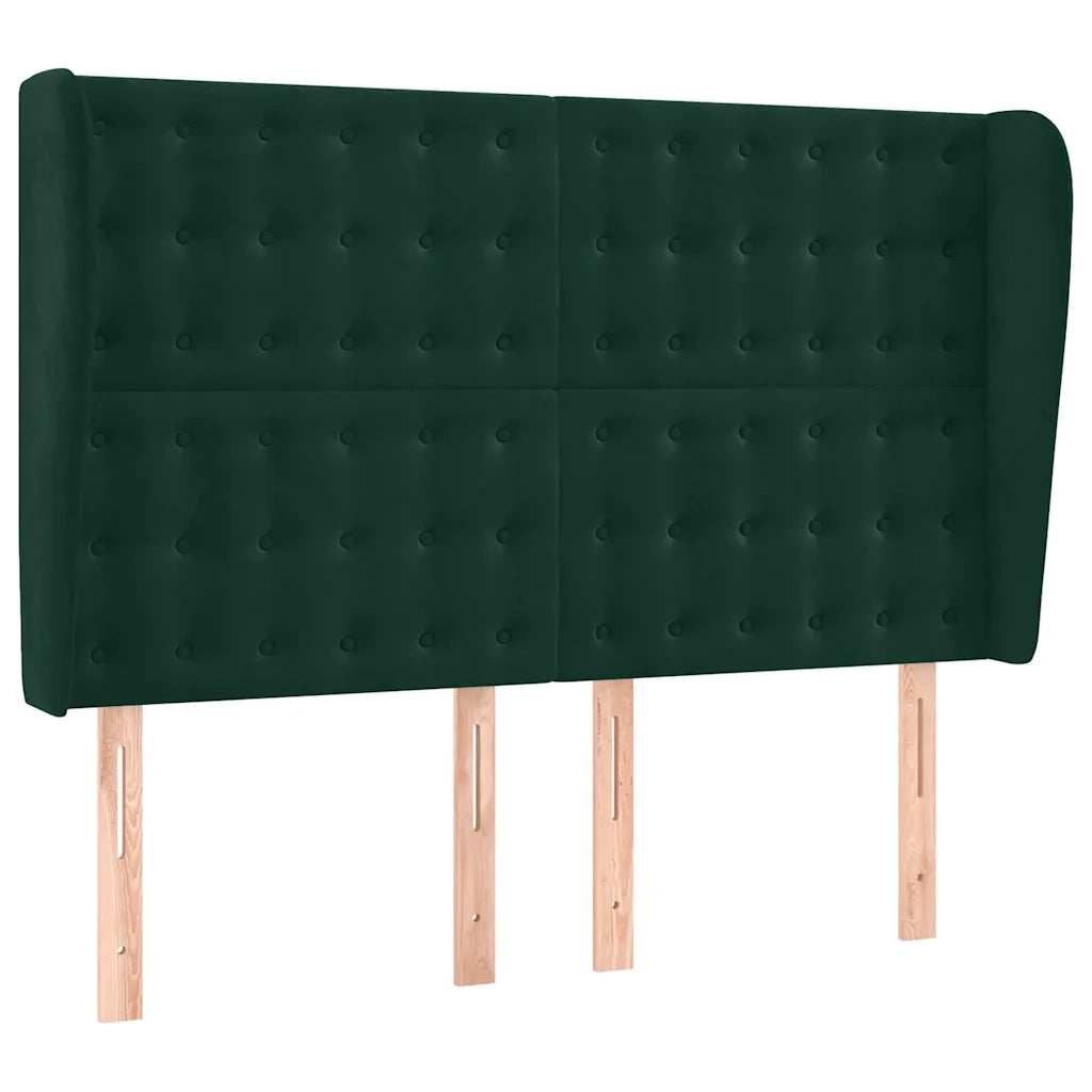 Letto a Molle con Materasso e LED Verde Scuro 140x200cm Velluto 3136368
