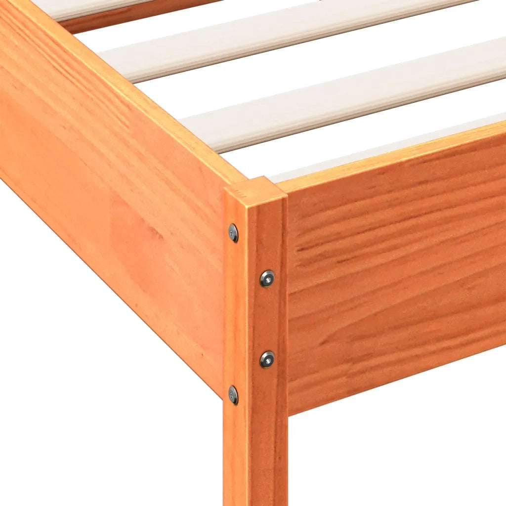 Giroletto senza Materasso Marrone Cera 200x200 cm Legno di Pino 3328222