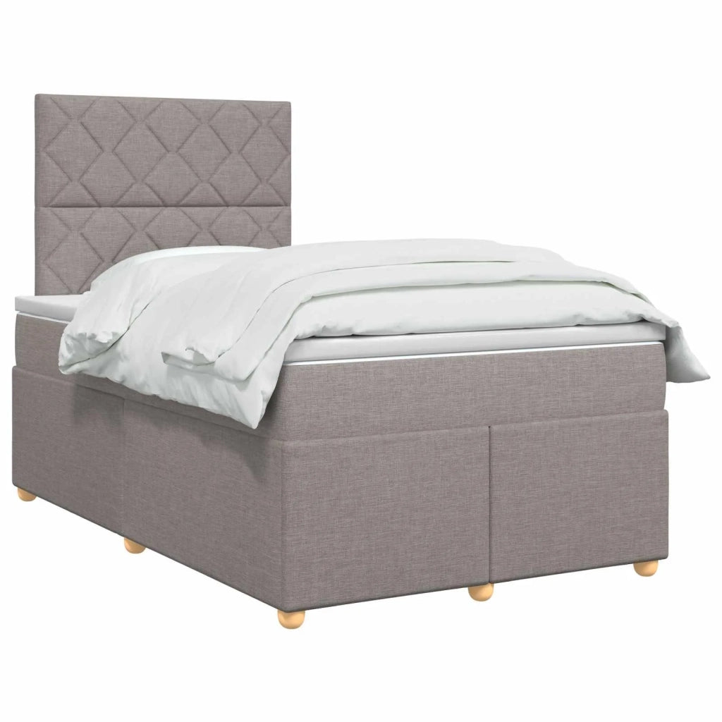Letto box spring con materasso Tortora 120 x 190 cm Tessuto 3453848
