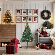 Albero di Natale | Decorazioni natalizie Preilluminato con Palline Verde 150 cm