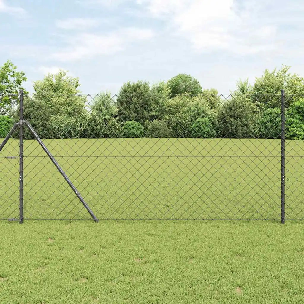 Palo della recinzione Grigio 25 x 1 m (rete 60 x 60 mm) Acciaio 3351117