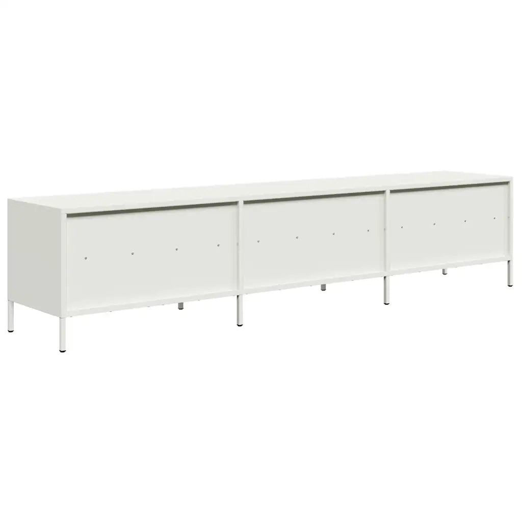 Mobile TV Bianco 202x39x43,5 cm in Acciaio Laminato a Freddo 851351