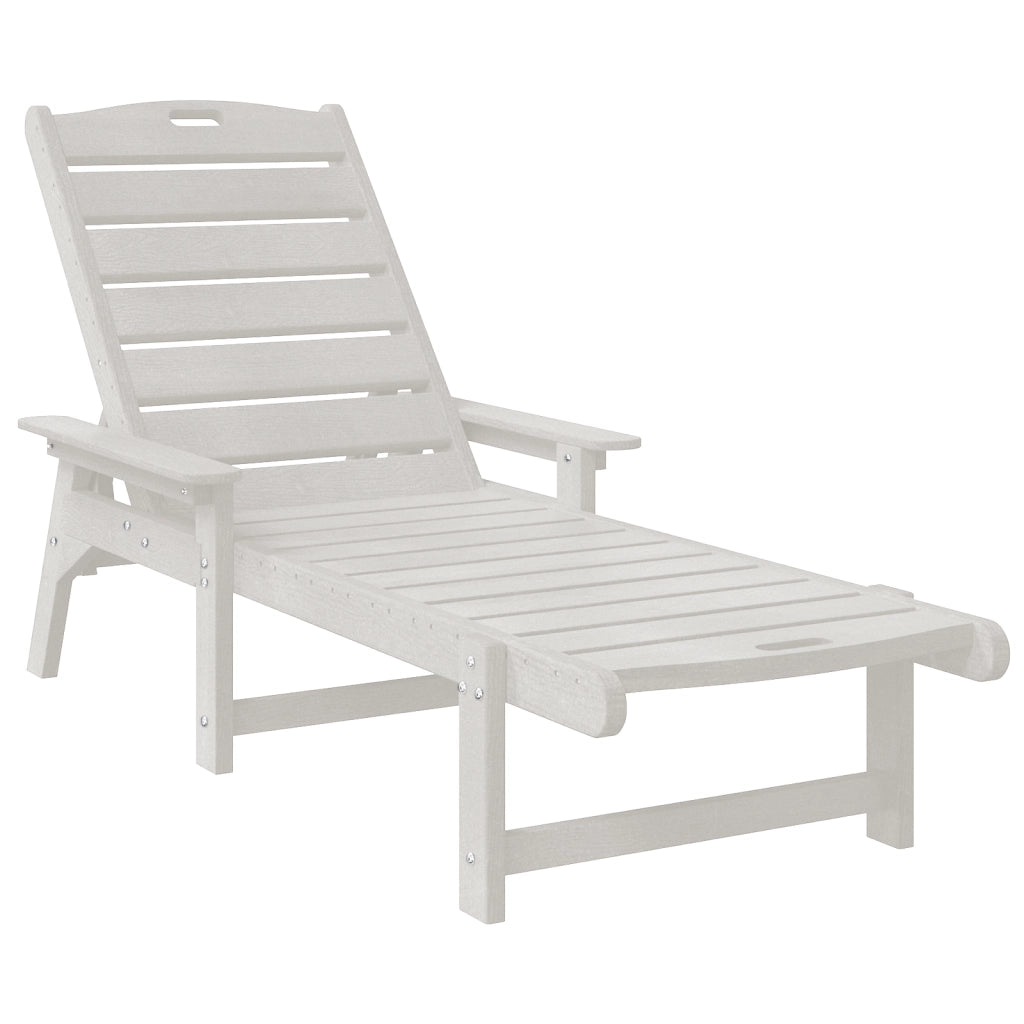 lettino da sole Bianco 53x162x98.5 cm HDPE