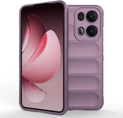 Bumper in silicone morbido per Oppo Reno13 Pro 5G, resistente allo shock e color lilla chiaro.