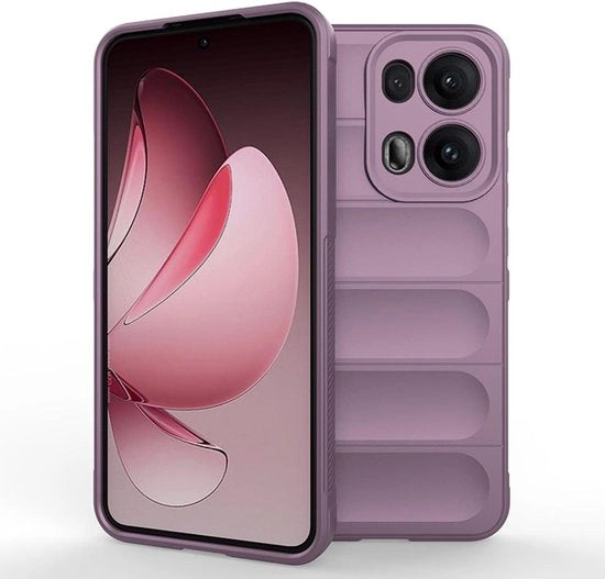 Bumper in silicone morbido per Oppo Reno13 Pro 5G, resistente allo shock e color lilla chiaro.