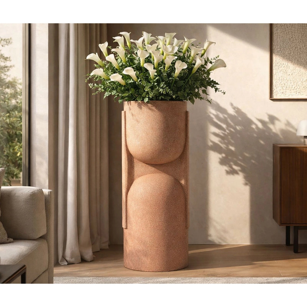 Vaso per Piante VKH1039, Rosso, Poliresina, 38x36x91 cm