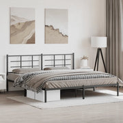 Giroletto con Testiera in Metallo Nero 193x203 cm 355567