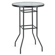 Tavolo da bar per interni/esterni 68 x 68 x 97 cm robusto con piedini antiscivolo design elegante in metallo nero 20_0020031